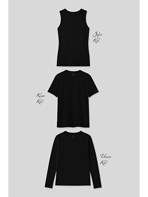 Tommylife Basic O Yaka 3’lü Paket Siyah Kadın T-Shirt - S000503856-19351