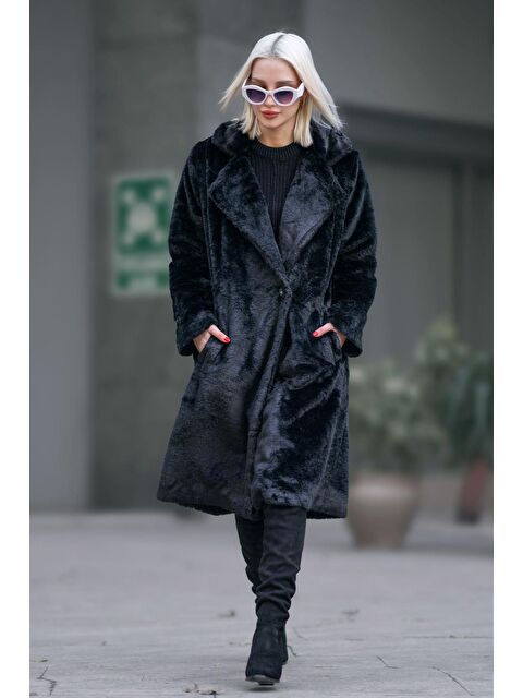 Madmext Siyah Yumuşak Dokulu Peluş Kaban - S000121179-19351