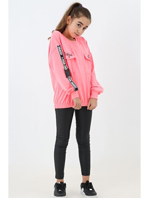 Pengai Kız Çocuk Perfect Yazı Baskılı Oversize Sweatshirt 14174 - S000113758-20024