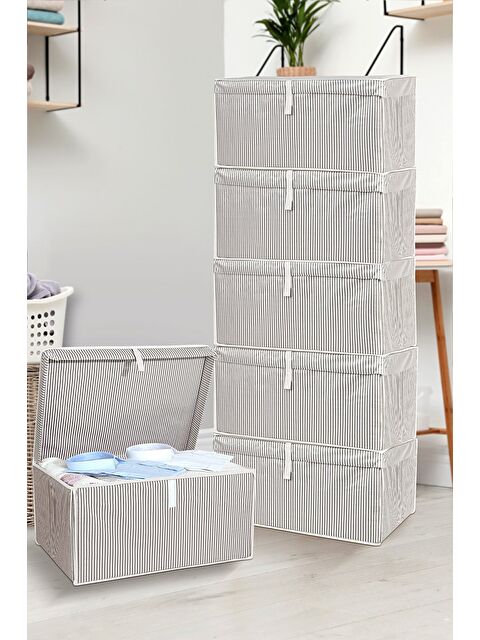 Meleni Home 6'lı Kapaklı Hurç Saklama Kutusu 60x40x30 cm