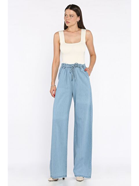 Gülseli Bol Paça Bel Bağlamalı Kadın Pantolon - S000399353-17234