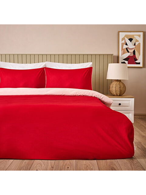 Evidea Soft Love Çift Kişilik Nevresim Takımı - Kırmızı / Pembe - S000363799-37331