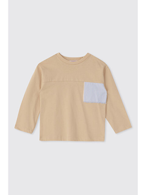 Panço Erkek Bebek Uzun Kollu Bej Tişört - S000514551-19928