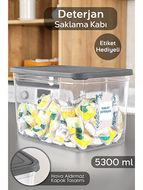 Meleni Home Mega Boy Etiketli Deterjan Saklama Kutusu 5,3 l