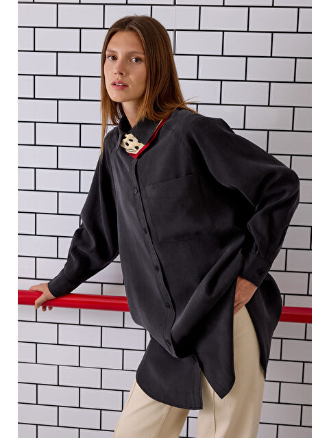 HE-QA Reglan Kol Basic Gömlek Siyah - S000448646-19351