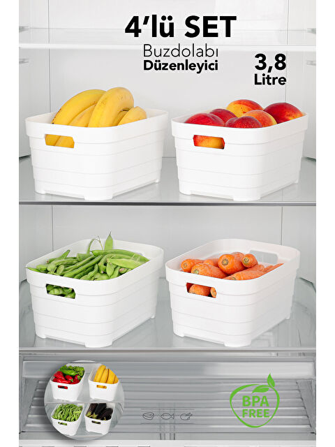 Meleni Home 4'lü Buzdolabı Düzenleyici 3800 ml