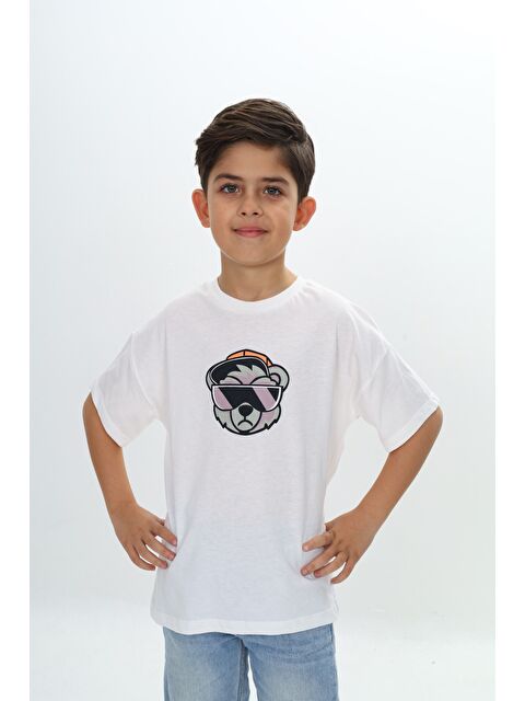 Toontoykids Erkek Çocuk Şapkalı Ayı Baskılı Tişört - S000346073-19965
