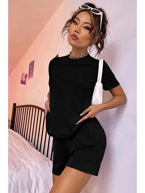 uyguntarz Unisex Pamuklu Penye Şort Takım - S000243389-19351