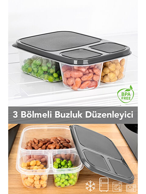 Meleni Home Dikdörtgen 3 Bölmeli Saklama Kabı