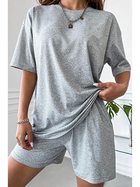 uyguntarz Unisex Pamuklu Penye Şort Takım - S000243389-20600