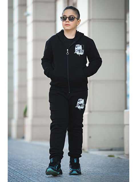 Pina Kids Erkek Çocuk Fermuarlı Kapüşonlu Eşofman Takımı TUPAC ESF 0090 - S000302420-19351