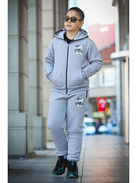 Pina Kids Erkek Çocuk Fermuarlı Kapüşonlu Eşofman Takımı TUPAC ESF 0090 - S000302420-74