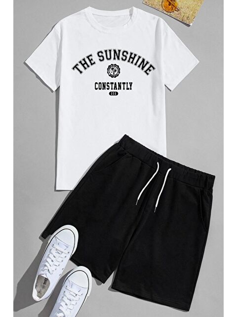 uyguntarz Unisex Sunshine Baskılı Şort Takım - S000243390-20063