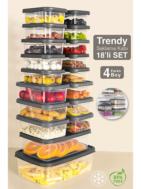 Meleni Home 18'li Dikdörtgen Erzak Saklama Kabı