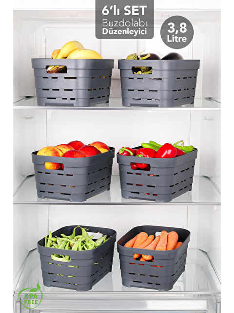 Meleni Home 6 Adet Delikli Buzdolabı Düzenleyici 3,8 l