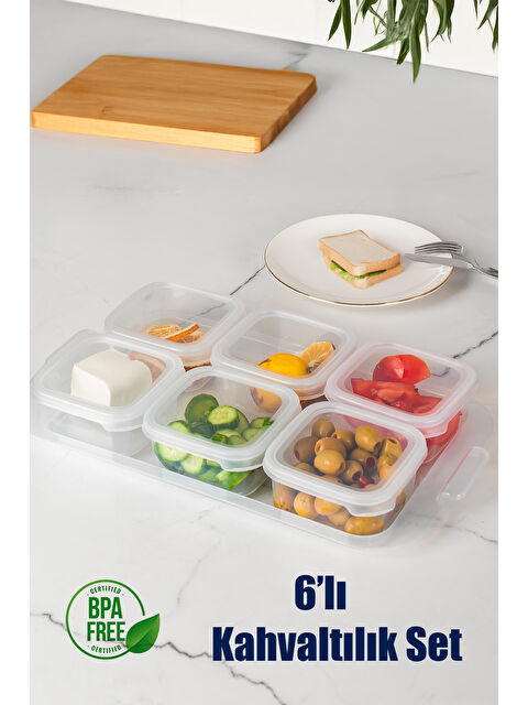 Porsima 2043 2043 Tepsili Kahvaltılık 6 Bölmeli Sızdırmaz Kapaklı Şeffaf - S000327497-26865
