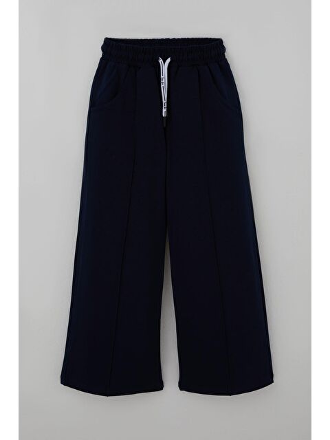 Breeze Kız Çocuk Eşofman Altı Çima Dikiş Detaylı Bağcıklı Cepli Lacivert (8-14 Yaş)