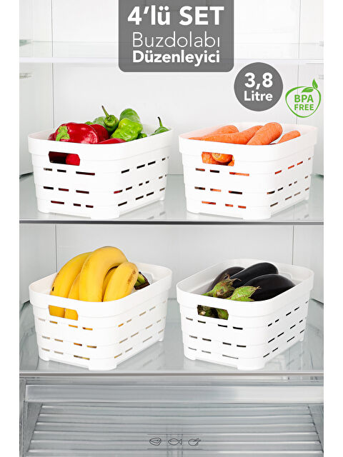 Meleni Home 4 Adet Delikli Buzdolabı Düzenleyici 3,8 l