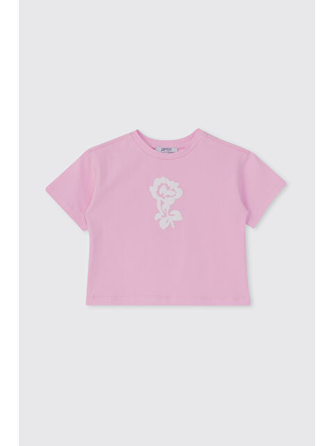 Panço Kız Bebek Kısa Kolu Pembe Tişört - S000514556-20024