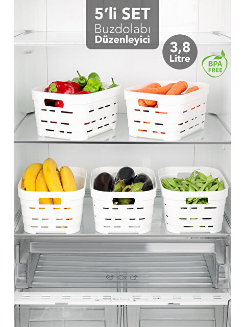 Meleni Home 5 Adet Delikli Buzdolabı Düzenleyici 3,8 l