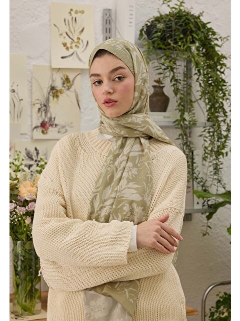 Fresh Scarfs Vıolet Desen Şal Adaçayı - S000458318-18194