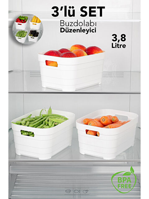 Meleni Home 3'lü Buzdolabı Düzenleyici 3800 ml