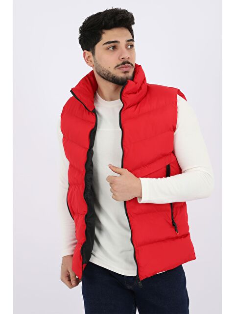 Stilkombin Uzun Fermuar Cepli Çapraz Erkek Şişme Yelek PLDP 2923 - S000114474-20045