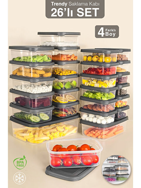 Meleni Home 26'lı Dikdörtgen Erzak Saklama Kabı