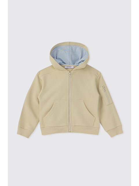 Panço Erkek Çocuk Fermuarlı Bej Sweatshirt - S000514557-19928
