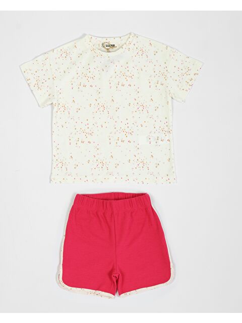 Luess Kız Çocuk Puantiye Desenli Tişört Şort Takım (2-3 Yaş 7-8 Yaş) - S000272796-37390