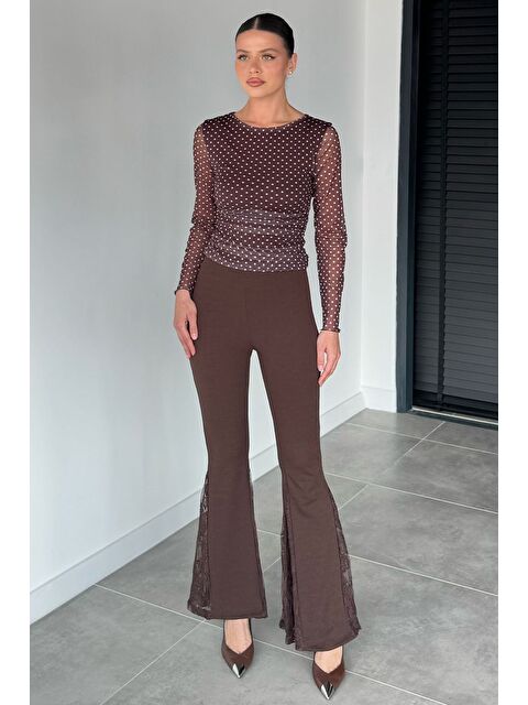 Gülseli Kadın Dantelli İspanyol Paça Pantolon