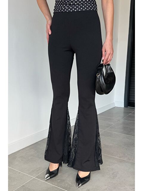 Gülseli Kadın Dantelli İspanyol Paça Pantolon
