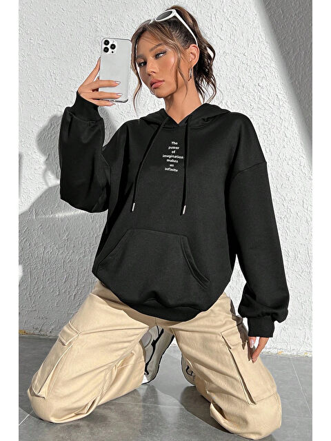 uyguntarz Unisex Oversize The Power Of Baskılı Sweatshirt - S000265578-19351