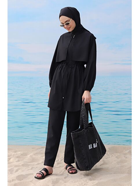 HE-QA Rüzgarlıklı Yüzme Takımı Siyah