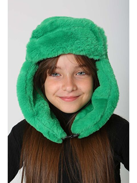 Remsa Çocuk Çıtçıtlı Kürklü Kulaklıklı Pelüş Bere Şapka RKŞ Ç 03 - S000288239-18194