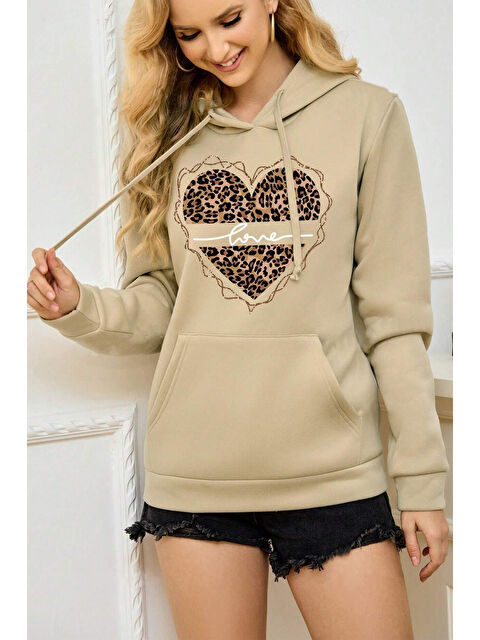 uyguntarz Kalp Baskılı Oversize Sweatshirt - S000283705-19928