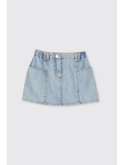 Panço Kız Bebek Mavi Jean Etek - S000514579-17234