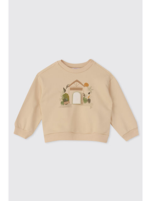 Panço Erkek Bebek Baskılı Açık Yeşil Sweatshirt - S000514580-29488