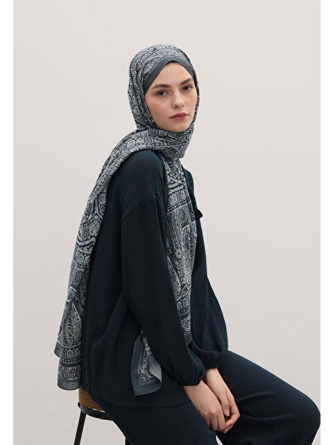 Fresh Scarfs Nordıc Paısley Desen Şal Okyanus - S000420432-3695