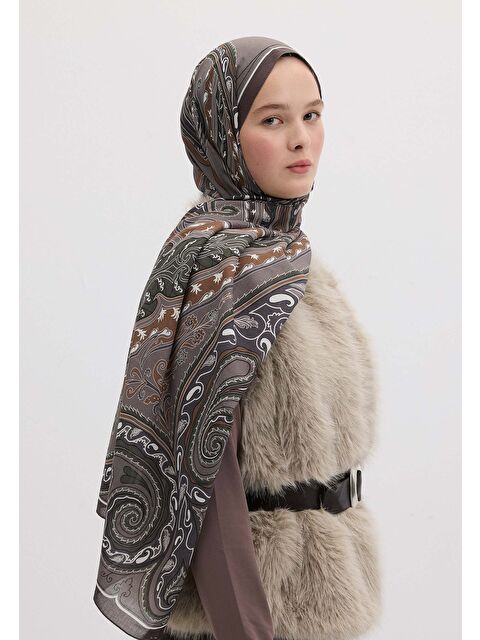 Fresh Scarfs Vıntage Paısley Desen Şal Vizon - S000420375-19928