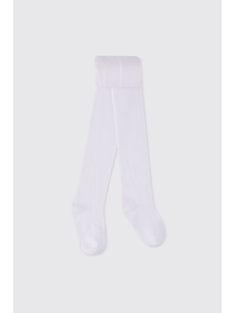 Panço Kız Çocuk Pamuklu Beyaz Külotlu Çorap - S000514584-20063