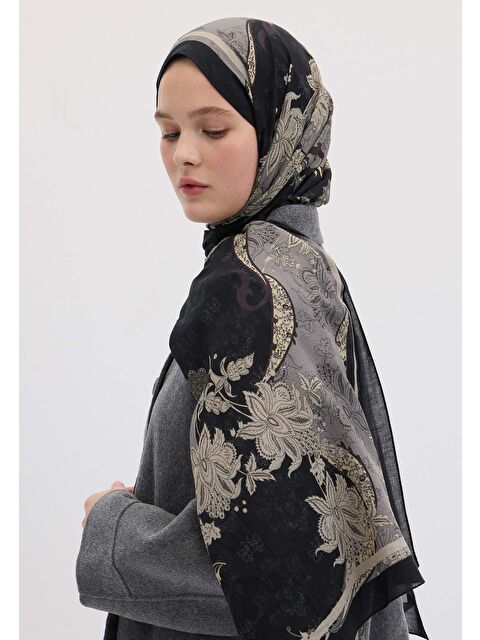 Fresh Scarfs Sıenna Desen Şal Metalik Gri - S000458325-20600