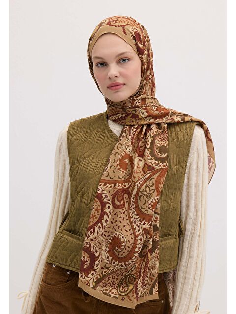 Fresh Scarfs Asenath Desen Şal Kiremit - S000458326-18657