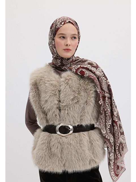Fresh Scarfs Asenath Desen Şal Füme - S000458326-33408