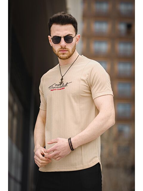 Oksit Baskılı Slim Fit Likralı Erkek Tişört - S000124776-17