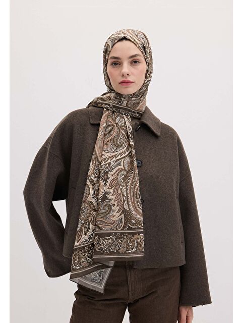 Fresh Scarfs Dark Vıntage Desen Şal Somon - S000458328-24085