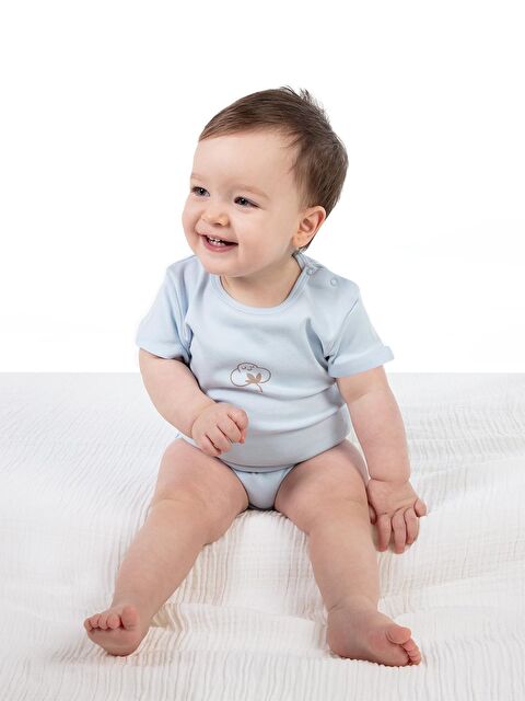 Civil Baby Bebek Organik Çıtçıtlı Badi 0-18 Ay Mavi - S000202576-17234
