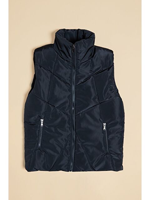 Fullamoda Fermuarlı Dik Yaka Kız Çocuk Şişme Yelek - S000516232-19351