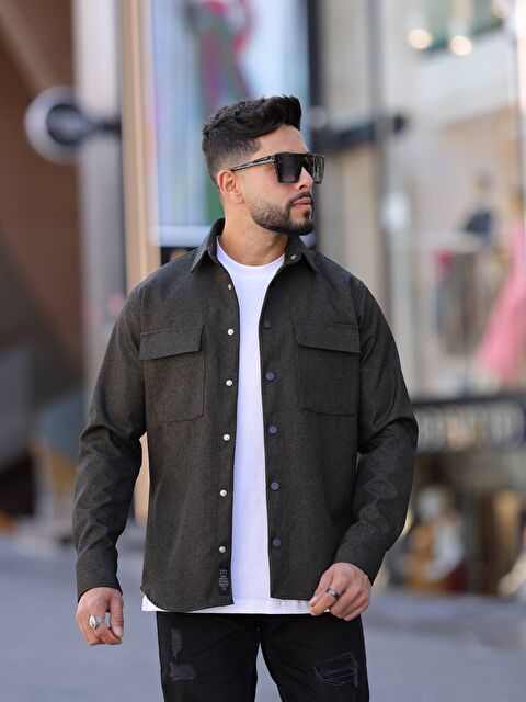 Comstar Erkek Kaplamalı Yün Effectli Örme Gömlek - S000324328-18547