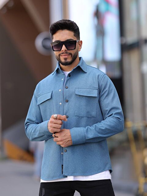 Comstar Erkek Kaplamalı Yün Effectli Örme Gömlek - S000324328-23093